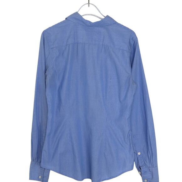 GAP Women's Blue Striped Button Down Blouse Size 4 Preppy Classic Corpcore - Picture 2 of 5
